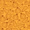 Seamless vector pattern with outline pumpkins.