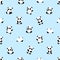 Seamless Vector Pattern: panda bear pattern on light blue background.