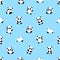 Seamless Vector Pattern: panda bear pattern on light blue background.