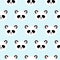 Seamless Vector Pattern panda bear pattern on light blue background. Small pandas with different gestures