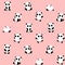 Seamless Vector Pattern: panda bear pattern on light pink / rose background.