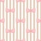 Seamless vector pattern with pastel pink bows on a light brown and white stripes background.