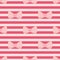 Seamless vector pattern with pastel pink bows on a red tile strips background.