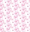 Seamless vector pattern pink shapes hearts