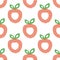 Seamless vector pattern with red decorative ornamental cute strawberries and dots on the white background. Repeating tiled