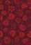 Seamless vector pattern with red snail shells