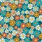 Seamless vector pattern of retro colored daisies great for textile packaging wrapping scrapbook