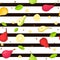 Seamless vector pattern of ripe pears fruit. Striped background with delicious juicy , whole, slice, half, , leaves