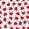 Seamless vector pattern of scattered red hearts