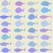 Seamless vector pattern with school of fish