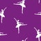 Seamless vector pattern of silhouettes graceful dancing ballerinas