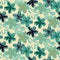 Seamless vector pattern with simple florals in shades of mint and jade green