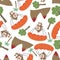 Seamless vector pattern with skydiver monkey, Design concept for kids textile print, nursery wallpaper, wrapping paper. Cute funny