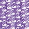 Seamless vector pattern with textured purple background and stylized swans silhouettes