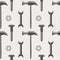 Seamless vector pattern with tools. Symmetrical background with hammers, screws, nuts and wrenches on the grey backdrop