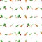 Seamless vector pattern. Vegetables, carrots, cucumber, beets. Isolated over white background. Vector graphics.