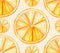 Seamless vector pattern with watercolor oranges