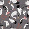 Seamless vector pattern with wild wite birds