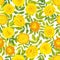 Seamless vector pattern with yellow marigold flowers