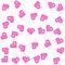 Seamless vector pixel pink hearts pattern. Love pixel art 10 eps. Valentine\\\'s day backgroun