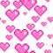 Seamless vector pixel pink hearts pattern. Love pixel art 10 eps. Valentine\\\'s day background