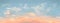 Seamless vector realistic sunset sky. Long length horizontal background with beautiful light clouds on it. 3D rose, blue