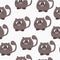 Seamless vector textiles with a picture gray cats on a light background