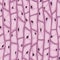 Seamless vector texture of organic cells with vacuoles and nuclei, pink
