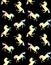 Seamless vector unicorn pastel gradient silhouette pattern on black