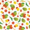 Seamless vector vegetables pattern illustration