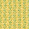 Seamless vector vintage pattern with ornamental branches and leaves in yellow and green colors