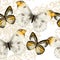 Seamless vector wallpaper pattern with butterflies