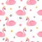 Seamless vector watercolor swan princess pattern