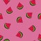 Seamless Vector watermelon on pink  background Pattern. Great for Fabrics, Scrap booking, bullet journal, textiles, blankets,