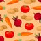 Seamless vegetables pattern.