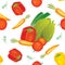 Seamless vegetables pattern illustration