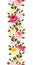 Seamless vertical border with red, pink, orange and yellow roses. Vector illustration.