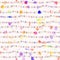 Seamless vibrant rainbow painted texture. Bold primary color artistic background. Washed crayon scribble imperfect brush