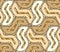Seamless vintage arabesque pattern with gold elements, chain, beads.