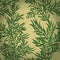 Seamless vintage background with green rosemary