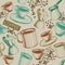 Seamless vintage coffee pattern