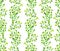 Seamless vintage ornamental pattern with green curls and leaves. Watercolor