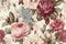 Seamless vintage pastel roses pattern, ai generative illustration