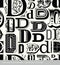 Seamless vintage pattern of the letter D