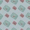 Seamless vintage pattern in pale palette with postal letters. Flat correspondence artwork