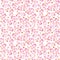 Seamless vintage pattern with watercolor pink leaves and retro tiny flowers. Watercolour