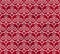 Seamless Vintage Red Chinese Background Trefoil Curve Spiral Cross Frame