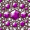 Seamless violet crystals pattern. Large and small faceted gemstones. Jewelry pattern.