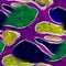 Seamless Virus Cell. Network Ornate Texture. Virus Bacteria Cells. Medical Spiral Pattern. Neuro Fractal Print. Cyberpunk Neon Art