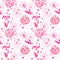 Seamless wallpaper with cute pink dandelions. Fashion print for textile design